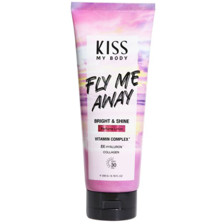 โลชั่นน้ำหอม SPF30 PA+++ กลิ่นฟลาย มี อะเวย์ Perfum Lotion (Fly Me Away) ปกป้องผิวจากแสงแดด และหอมยาวนาน 8 ชั่วโมง ด้วยกลิ่นหอมจาก Fresh Citrus, Peach และ Raspberry ให้กลิ่นหอมละมุน เติมเสน่ห์ความหวานอย่างลงตัว ​